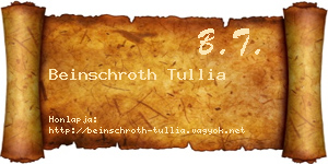 Beinschroth Tullia névjegykártya